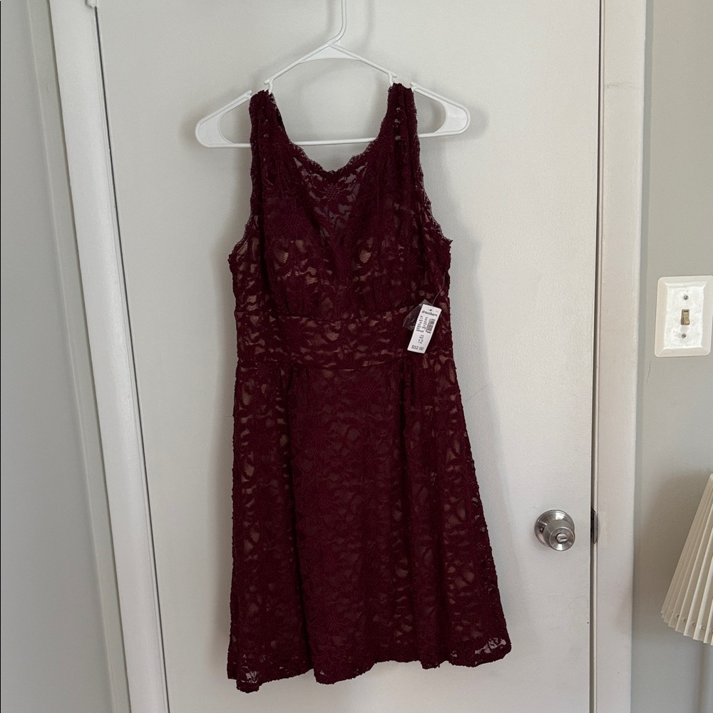 Dressbarn Deep Red Lace Sleeveless Dress